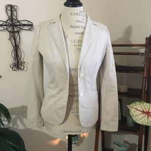 J. Crew blazer pinstriped seersucker